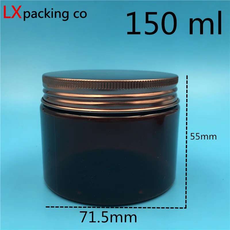 150 ml Bronze cover 30 шт 50 80 100 150 200 250 мл пластиковая коричневая пустая упаковка баночка бронзовая алюминиевая крышка контейнер для крема бутылки - Цвет: 150 ml Bronze cover