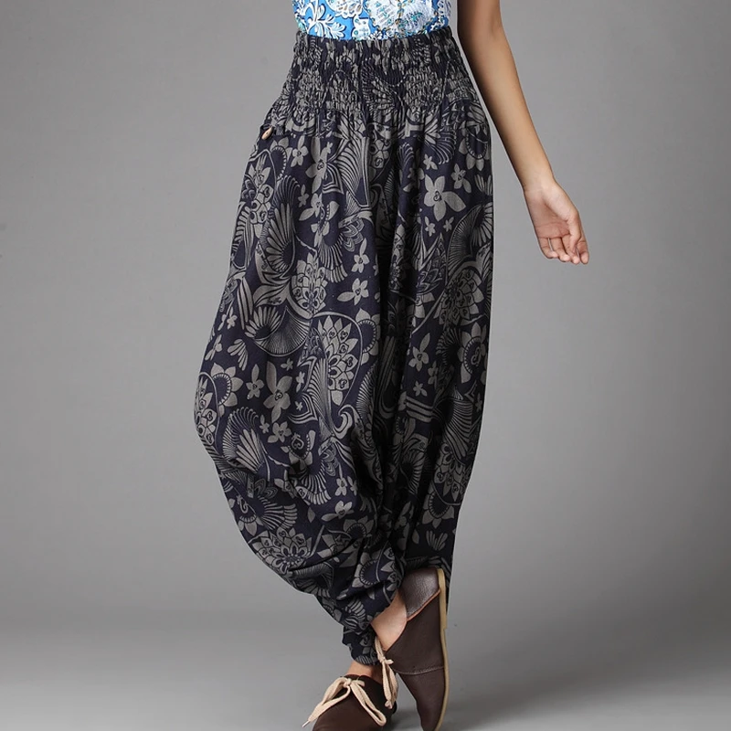 Дамские шаровары Для женщин Свободные падения промежность унисекс Брюки для