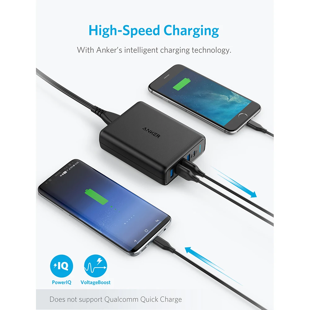 Зарядное устройство Anker A2056 5 портов цвет: белый/ черный|Зарядные устройства для