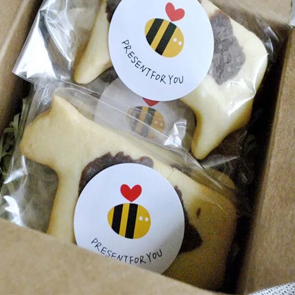 Наклейка подарок для вас наклейка с пчелами бирка сделай сам бирки печенья/торта