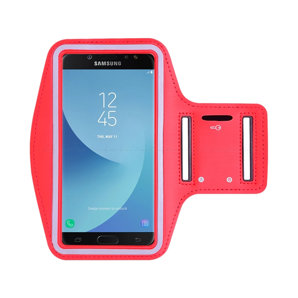 Красный Спортивный Чехол для тренировок в тренажерном зале для samsung Galaxy J7 J6 Plus J5 J4 J3 J2 Core Pro J8 чехол для телефона - Цвет: Красный