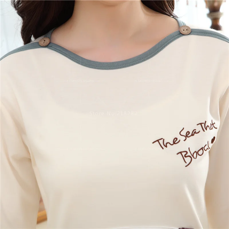 Пижама с длинными рукавами и мультяшными собаками на осень Хлопковая пижама для