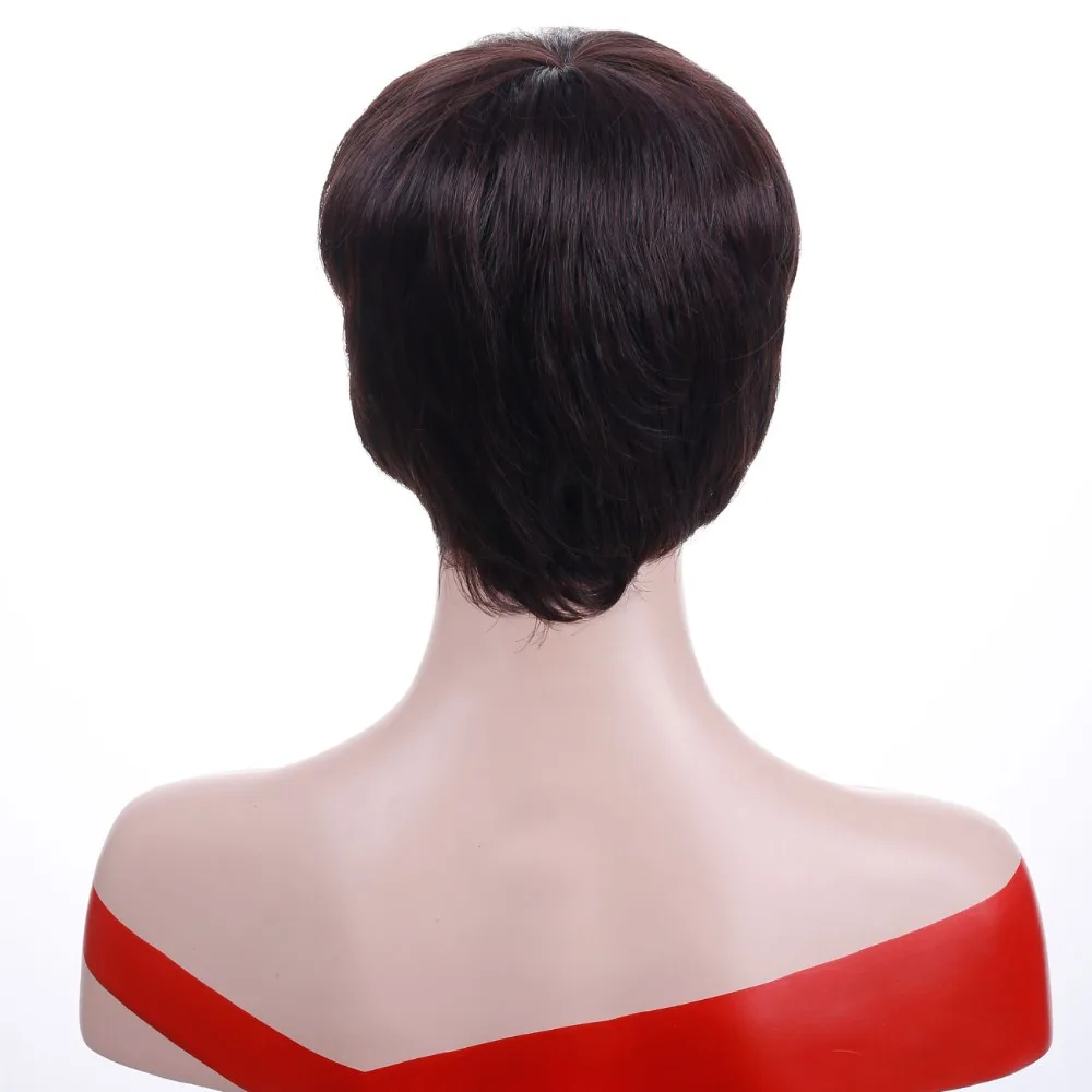 JINKAILI парик короткие Pixie Cut парики для женщин термостойкие синтетические Черные Серые волосы парики костюм парик - Цвет: 2-33