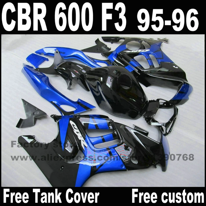 Комплект обтекателей для HONDA CBR 600 F3 1995 1996 cbr600 95 96 глянцевый черный синий