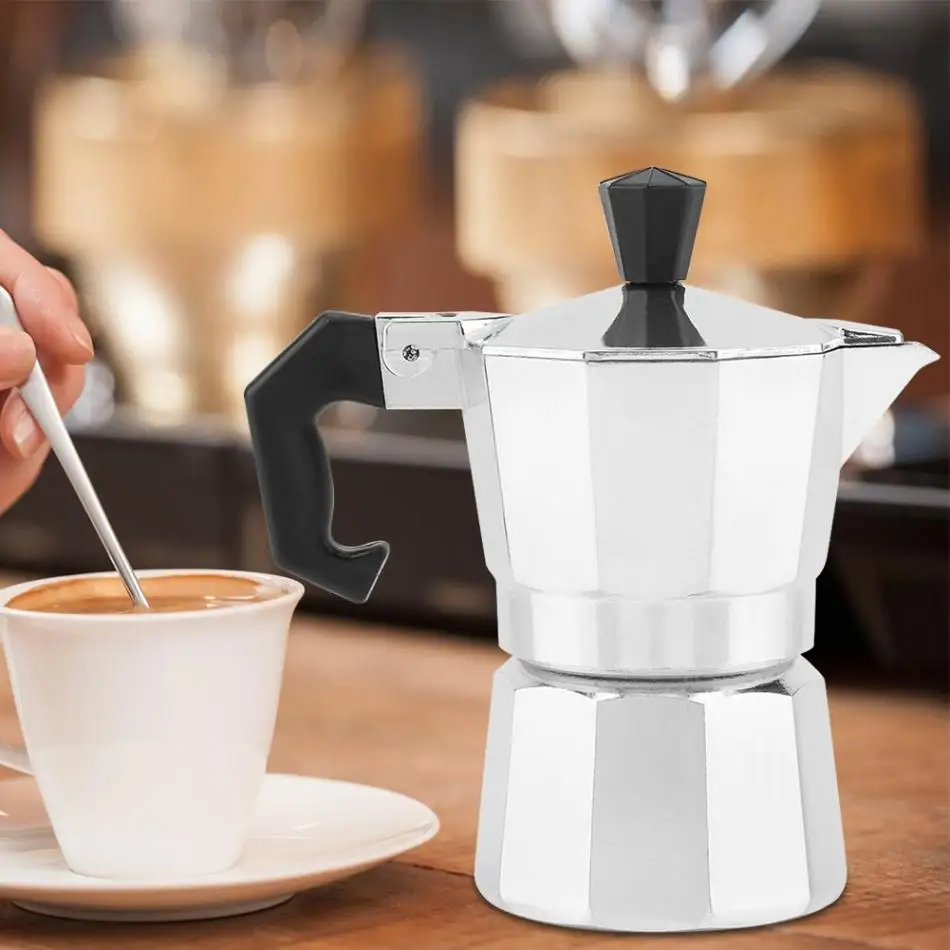 Горячая 1 чашка 50 мл Бытовая Moka Кофеварка итальянский горшок алюминиевая плита Mocha латте эспрессо Percolator Cafetera