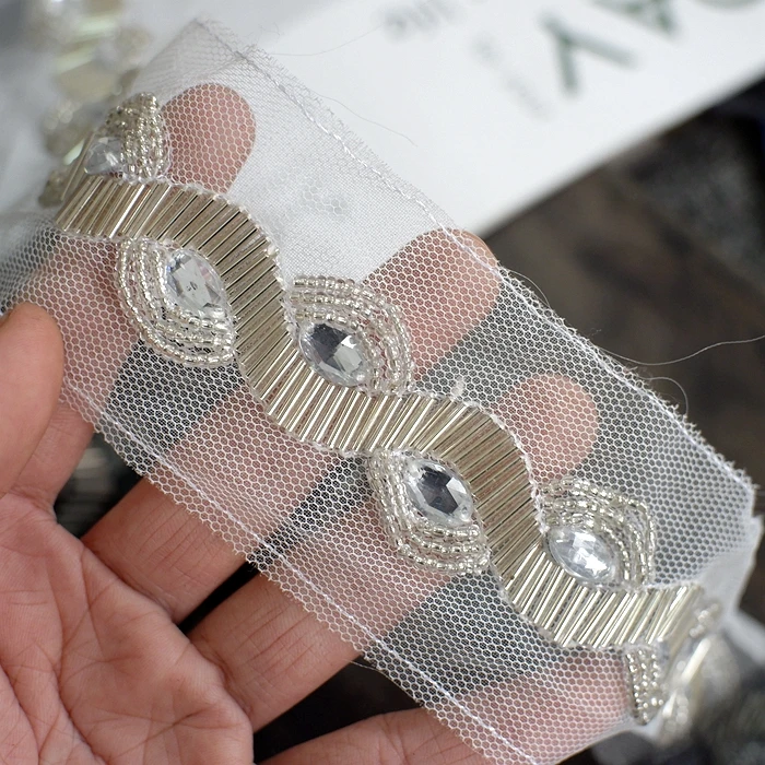 Высококачественная кружевная отделка из бисера DIY Пояс для одежды декоративные