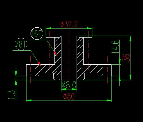 Мясорубка пластиковые шестерни 16T и 78T/мерный инспекционный стандарт для vitek vt 3607