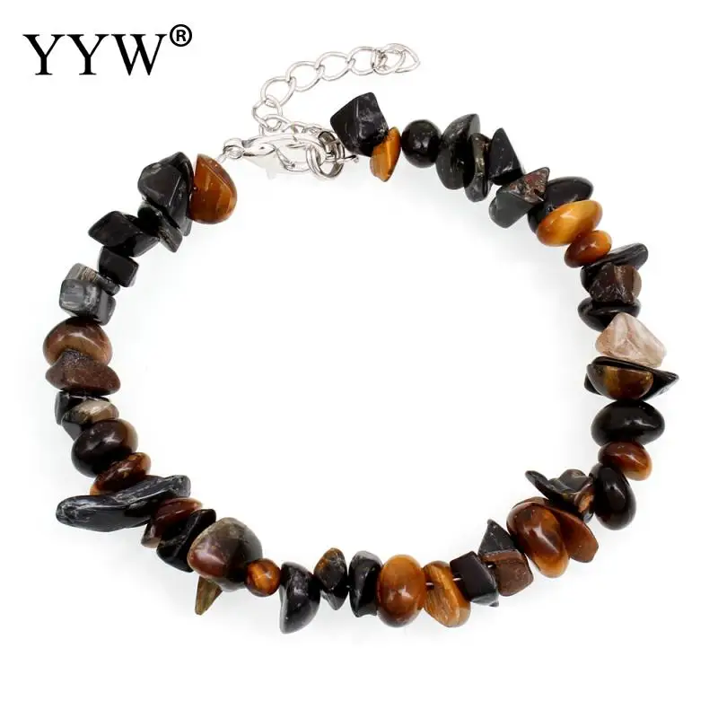 Женский браслет с драгоценным камнем в богемном стиле кристаллами и эластичным