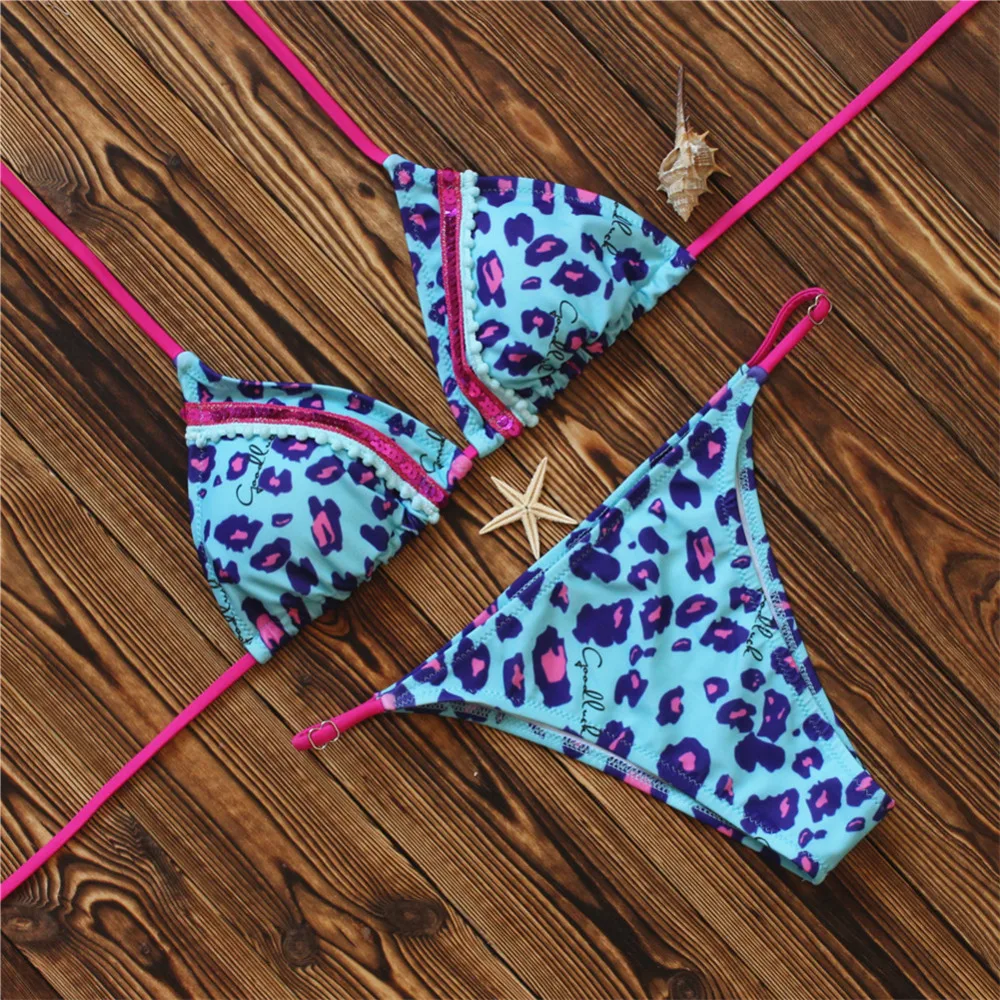 Новый женский бикини Пуш Ап Набор Бикини сладкий Блестящий купальник тонкий с