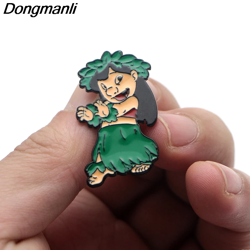 P3465 Dongmanli аниме и Лило забавные металлические эмалированные булавки и броши для женщин нагрудные булавки рюкзак сумки значок детские подарки