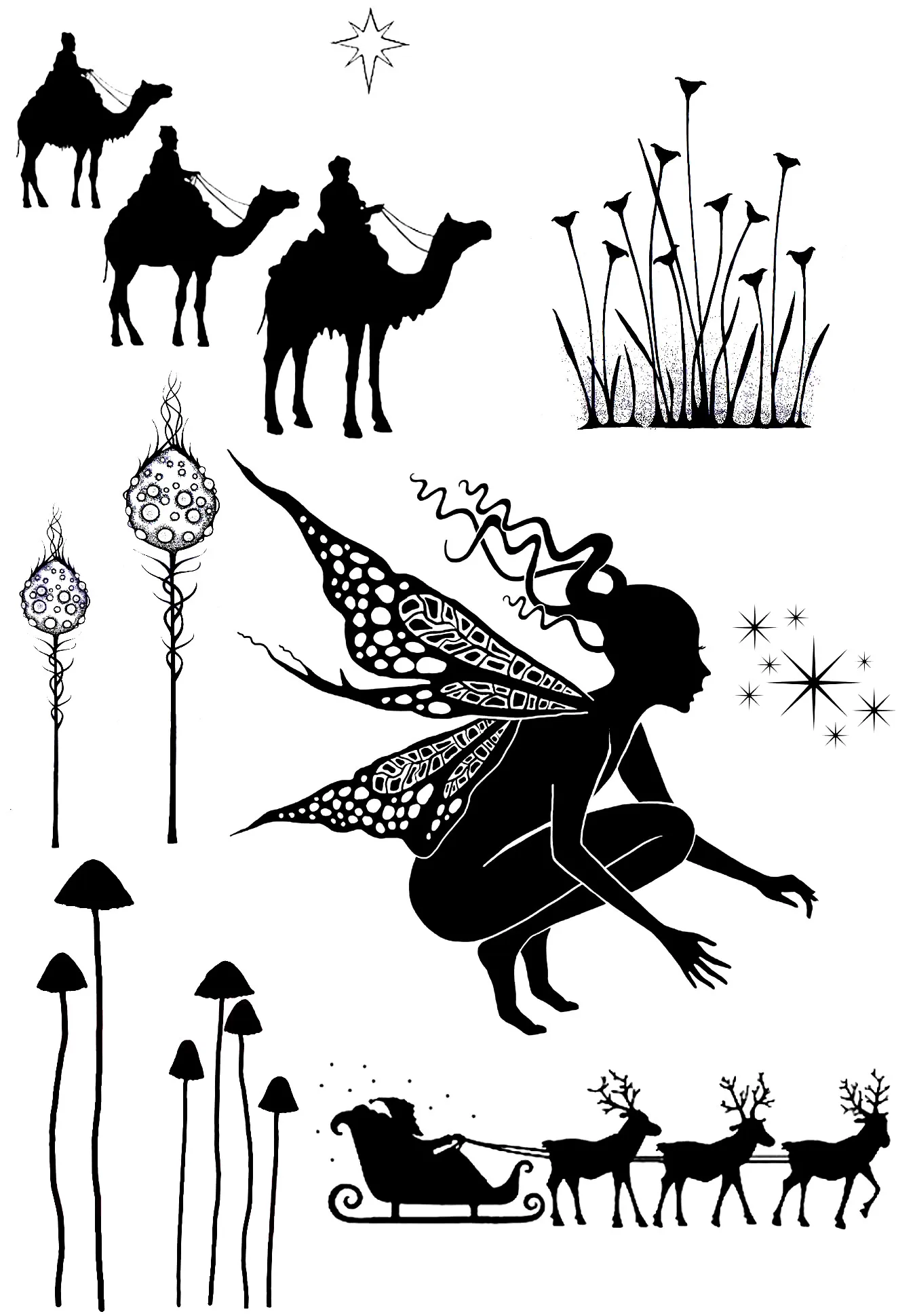 Рождественский олень верблюд в песке прозрачный Штамп для DIY