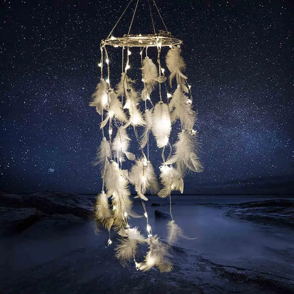 Ручная работа кружево Ловец снов перо бисер подвесное украшение подарок