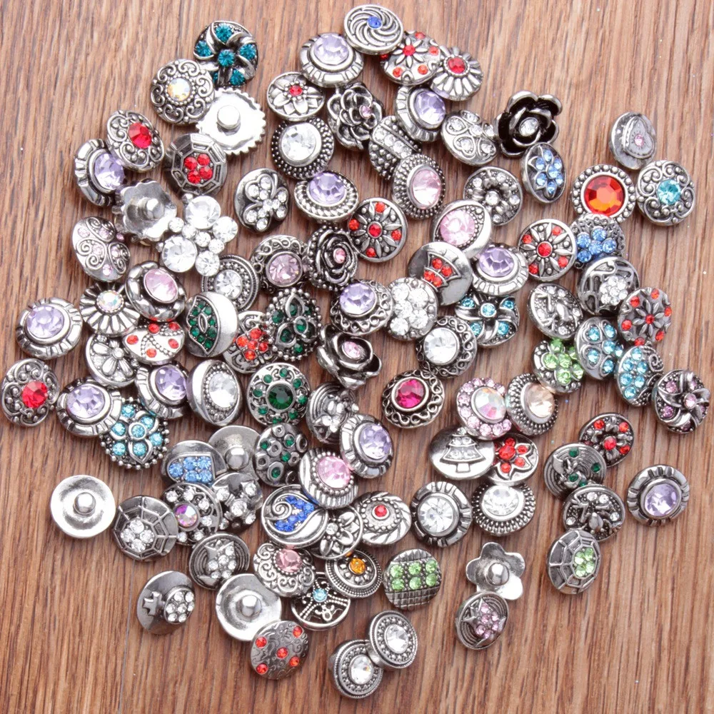 100 шт./лот смешанные стразы кнопки металлические декоративные пуговицы подходят