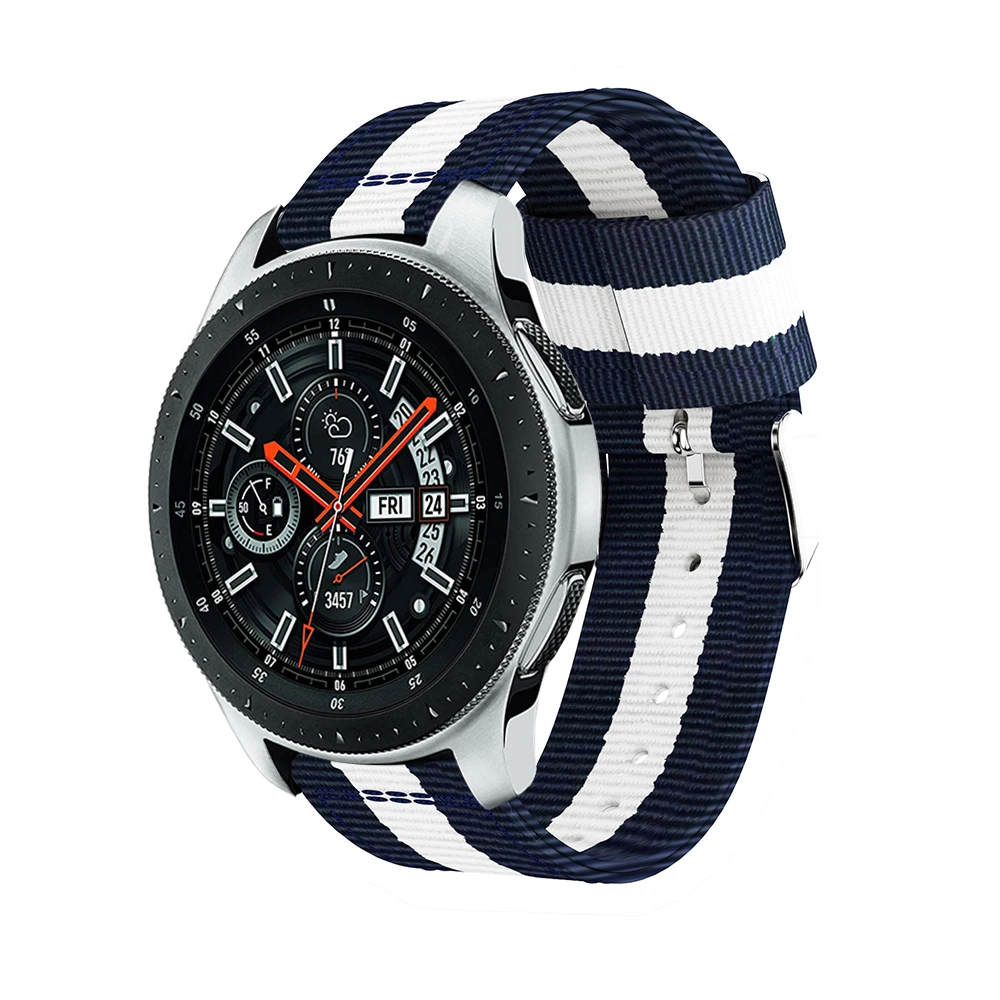 Ремешок нейлоновый спортивный 22 мм для Samsung Galaxy watch 46 цветной браслет смарт часов