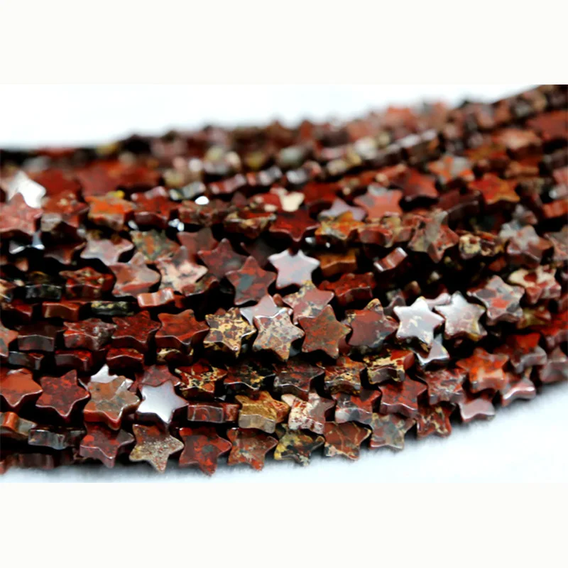 Wholesale Natural Red BRECCIATED Jasper Flat Star Shape Loose Small Beads 4-10mm Fit Jewelry DIY Necklace or Bracelet 15&quot 03081 |
