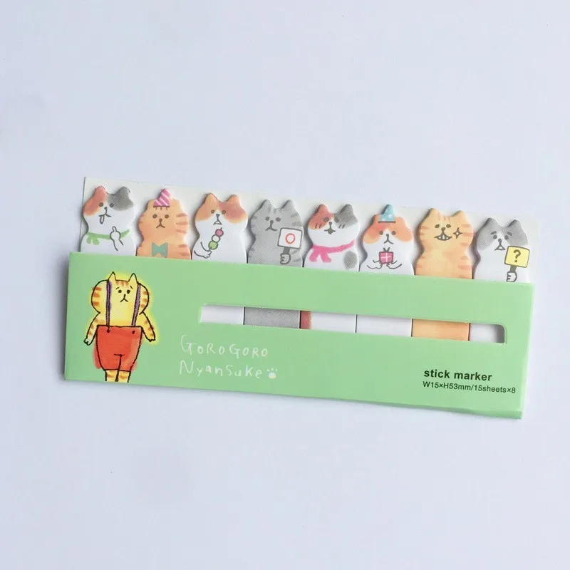 2 Милые коты Липкие заметки Kawaii Канцелярские блокноты закладки для школьных учебников принадлежности планировщик наклейки Post It - Цвет: 2