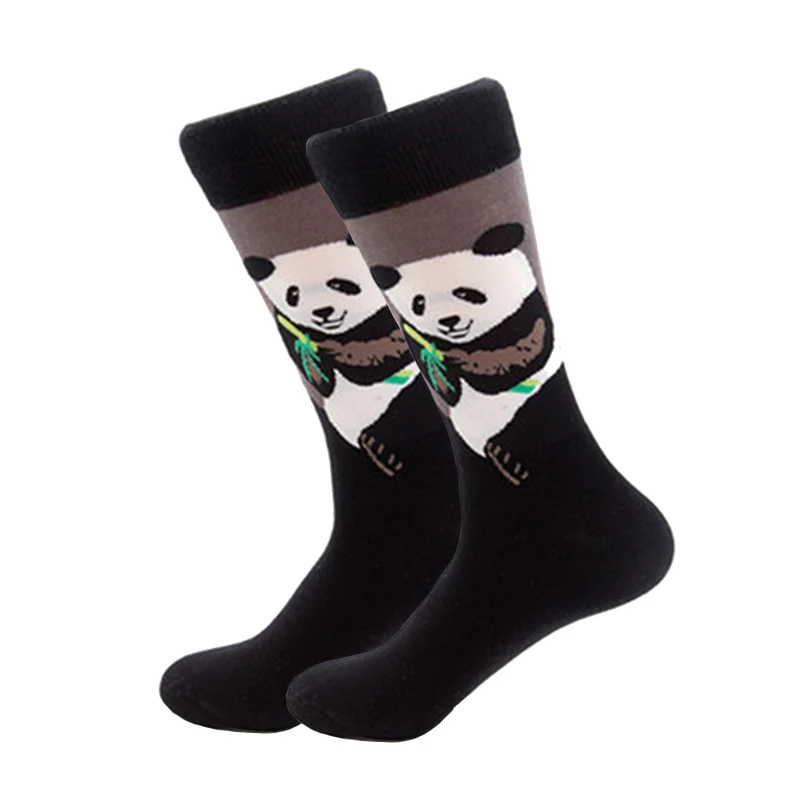 Panda Бренд Harajuku Хип Хоп кактус завод осьминог КИТ панда животных мужские хлопковые носки смешные забавные носки Зимний уличный стиль Sox подарки - Цвет: Panda