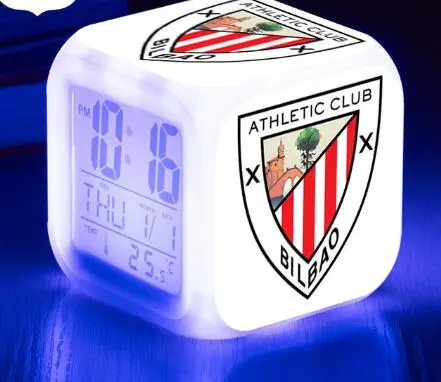 Белый Deportivo Alaves, S.A.D. Светодиодный Будильник La Liga футбольная команда цифровые часы 7 цветов флэш настольные часы USB Кабель Рождественская игрушка подарок - Цвет: Белый