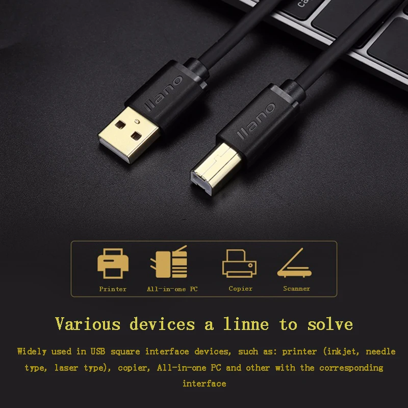 PIHEN usb кабель для принтера Камера сканера canon epson hp USB2.0 квадратный Порты и разъёмы