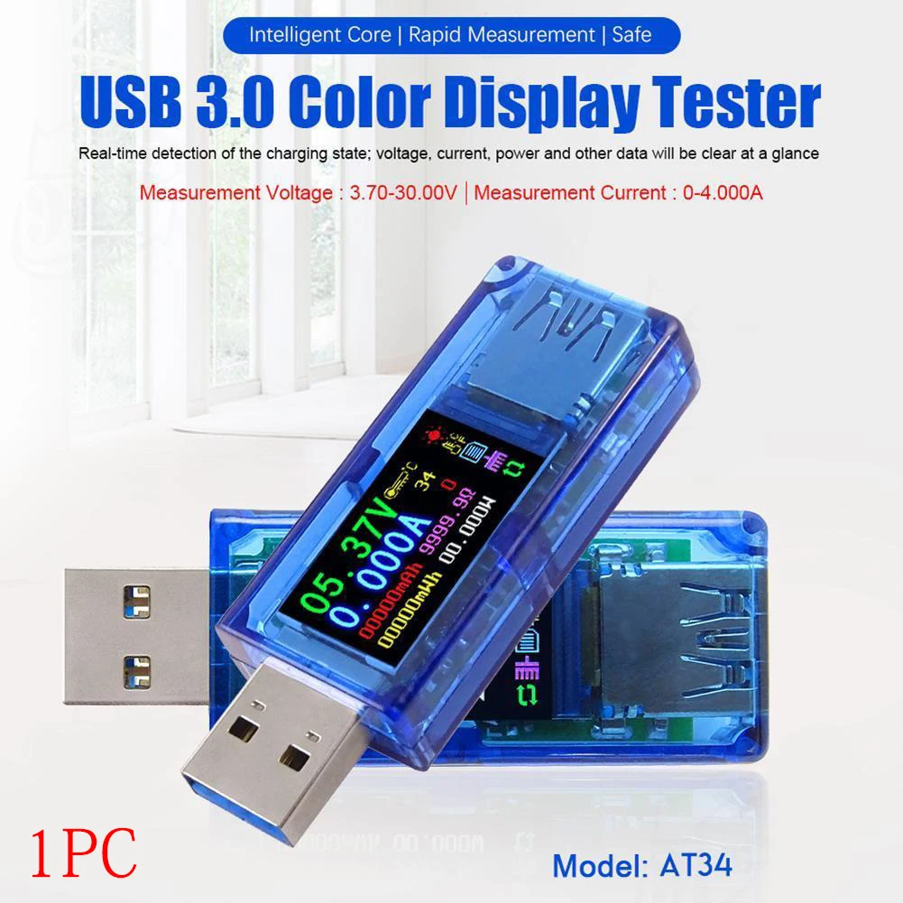 Напряжение цвет ЖК дисплей тестер USB 3 0 мощность ёмкость вольтметр аккумулятора