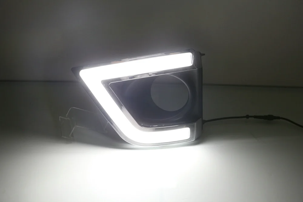 LED Auto DRL Daylight Car Daytime Running Lights White Fog Head Lamp Cover For Toyota Corolla 2014 2015 2016 Yellow Signal | Освещение