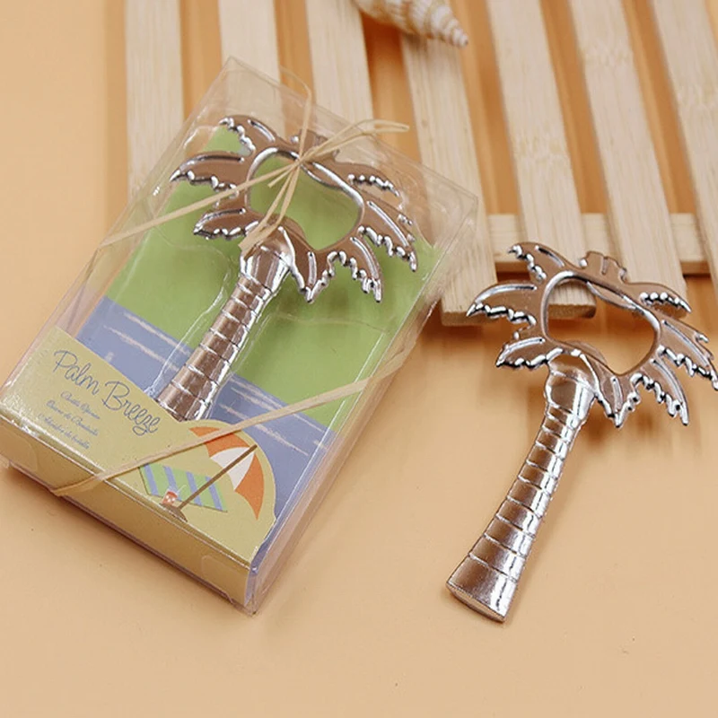 

wholesale 200PCS / LOT "Palm Breeze" Chrome Palm Tree Bottle Opener Wedding Bridal Shower Favors and Gifts Beer Opener