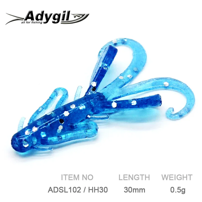 Приманка для рыбной ловли adyгил Мягкая приманка силиконовая ADSL102/HH30 10 шт. 30 мм 0 5