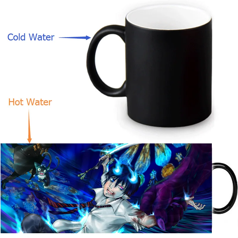 Кружки Ao no Exorcist кофейная кружка с тепловыделением для горячей воды меняющая цвет