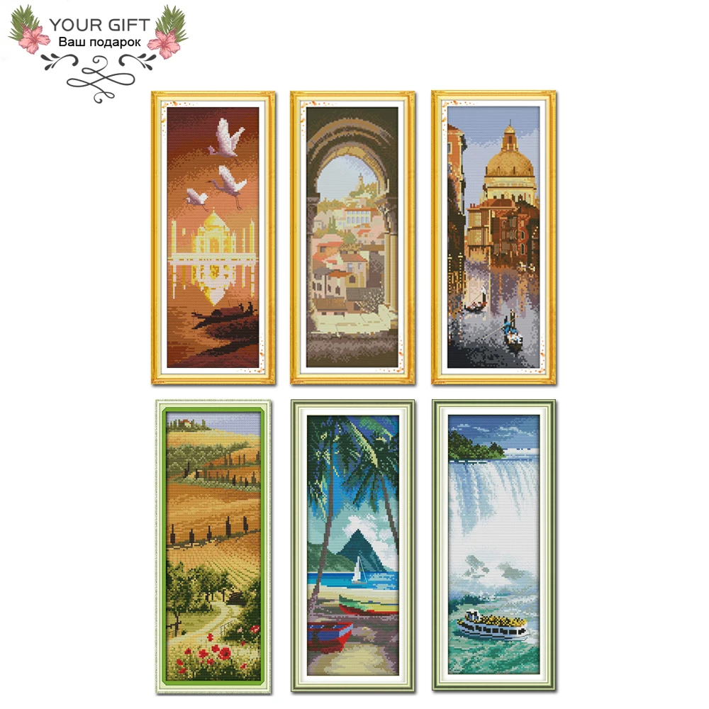 

Joy Sunday F208F209F210F211F212F213 Alps Alhambra Aegean Sea Russian Egyptian Pyramids German Swan Stone Castle Cross Stitch
