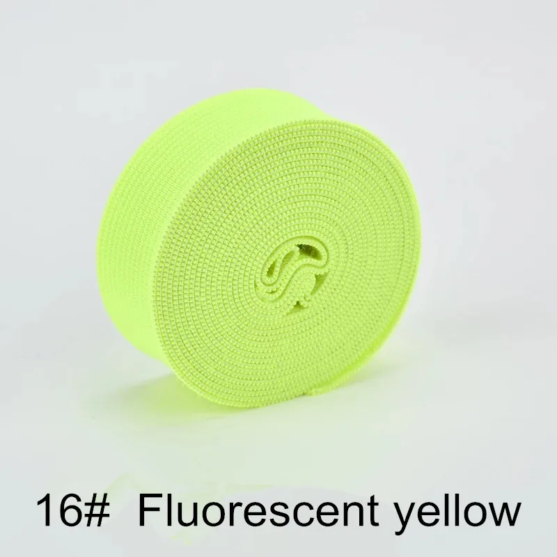 C16 Fluor yellow 1 метр цветные резинки 20 мм плоская прошивка резинка для нижнего белья трусы Бюстгальтер резиновая одежда декоративный мягкий пояс - Цвет: C16 Fluor yellow