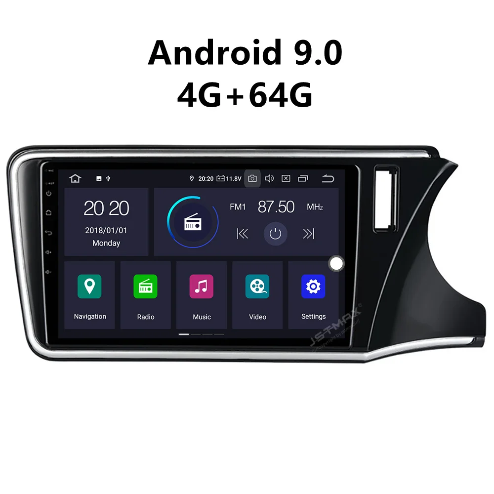 

JSTMAX 10,2 ''Android 9.0 4G + 64G ISP экран автомобильный DVD Радио стерео плеер для Honda City RHD GPS 2015 9,0 2016 правой привод GPS