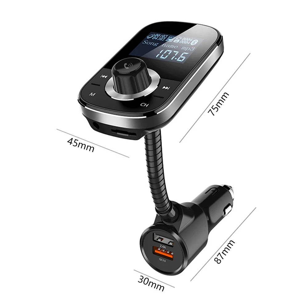 1,5 ''Bluetooth передатчик автомобильный MP3 Qc3.0 Bluetooth Автомобильный Bluetooth плеер аудио FM передатчик с AUX сигаретное зарядное устройство HY90