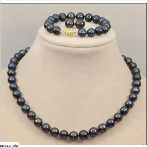 set 10-11mm tahitian black green pearl necklace 18inch&ampbracelet 7.5-8&quot&ampearring | Украшения и аксессуары