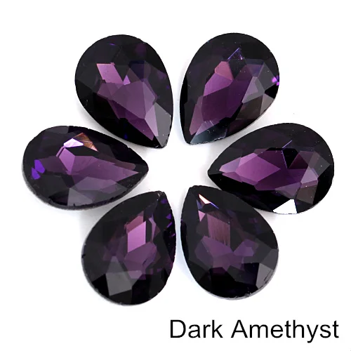 Dark Amethyst 4 размера, каплевидный кристалл, AB стекло, стразы, заостренный задник, стразы, красный, необычный камень, Круглый, нужен клей для свадебного платья B1242 - Цвет: Dark Amethyst