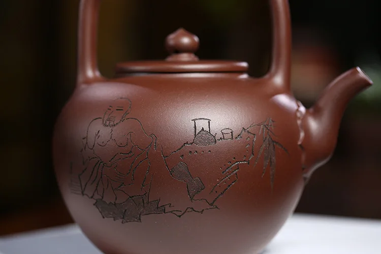 Hand-made Натуральная фиолетовая глина yixing Чайник Фиолетовый глиняный Вуцзе Tiliang Фиолетовый Глиняный заварочный чайник путешествия чай подарок настройки