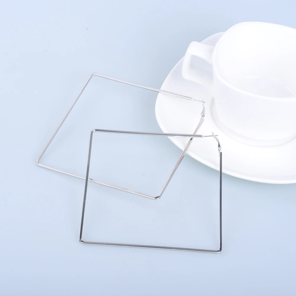 Модные крупные серьги в стиле панк для женщин квадратные геометрические хип хопа