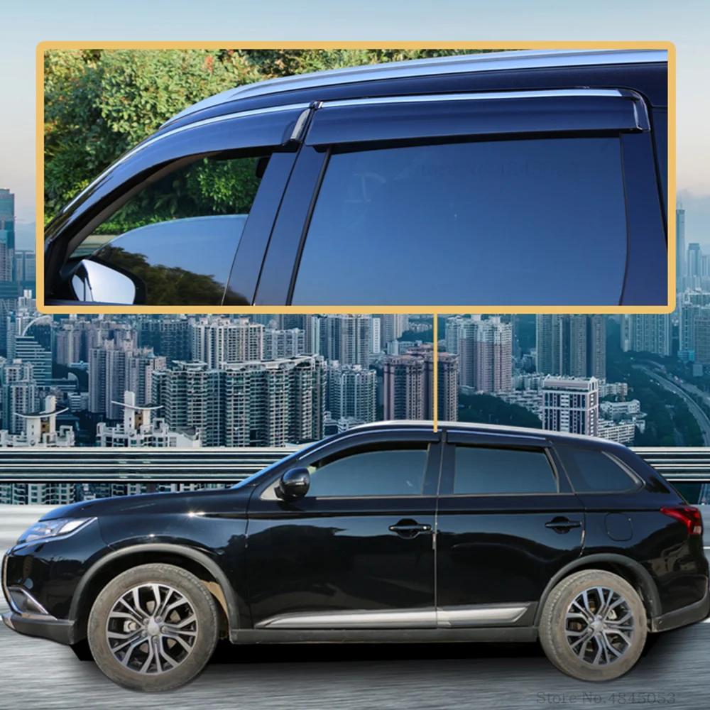 Подходит для Mitsubishi Outlander окно козырек дефлектор защита от дождя, защита от солнца гвардии отражатель приюты Чехлы 4 предмета в комплекте