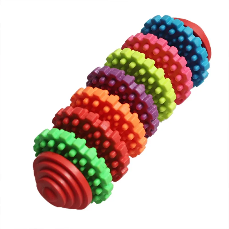 Colorful Swivel Красочная вращающаяся игрушка в форме шестерни, игрушка для собаки, резина для жевания, чистящая игрушка, анти укус, домашние животные, собака, молярный мяч, Игрушки для маленьких, средних и больших собак - Цвет: Colorful Swivel