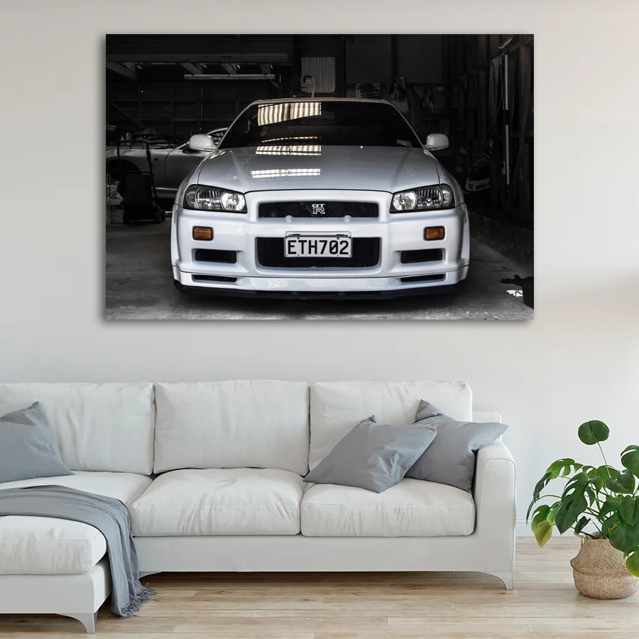 Обои Nissan Skyline GT R R34 Супер спортивный автомобиль классика Плакаты и художественная