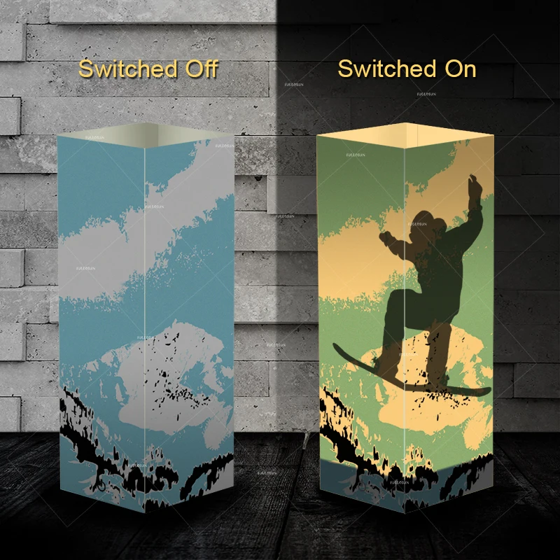 Теневая лампа для скейтбординга дизайн LED теплый белый свет декор комнаты кафе