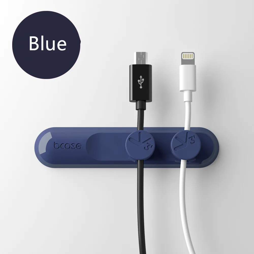 Blue Xiaomi Mijia Bcase Tup Магнитные Настольные Кабельные Зажимы для управления шнуром Крошечные 3 размера в 1 органайзер для проволочных кабелей для Xiaomi Smart Home - Цвет: Blue