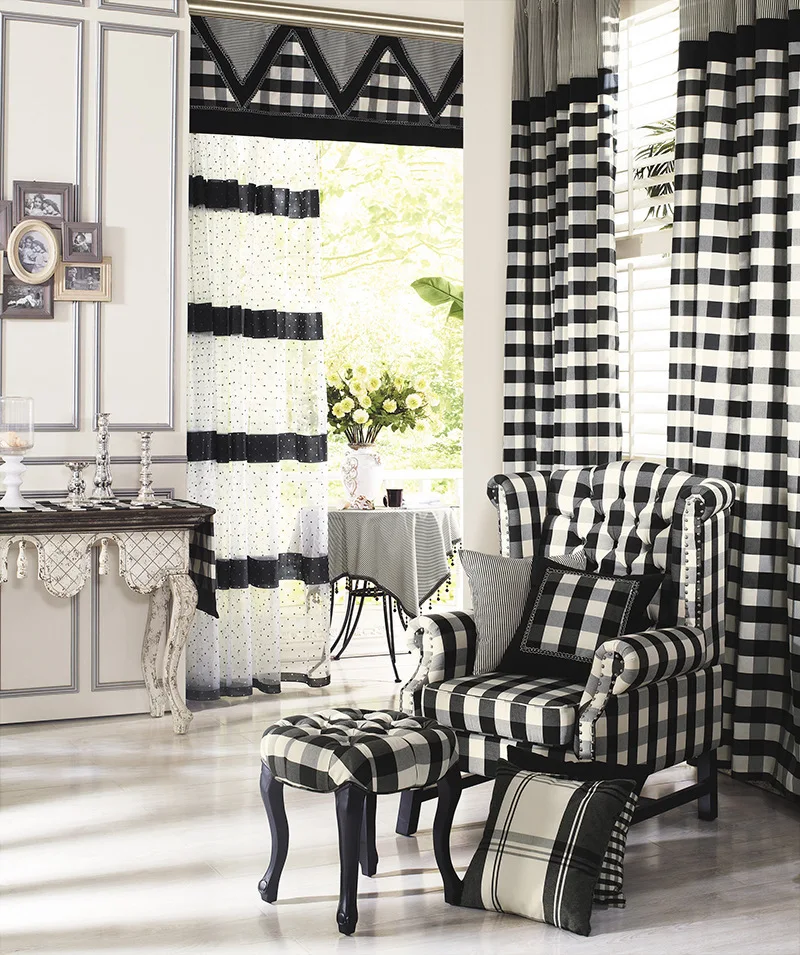 Новые Клетчатые Занавески новые занавески тканевые шторы для спальни гостиной