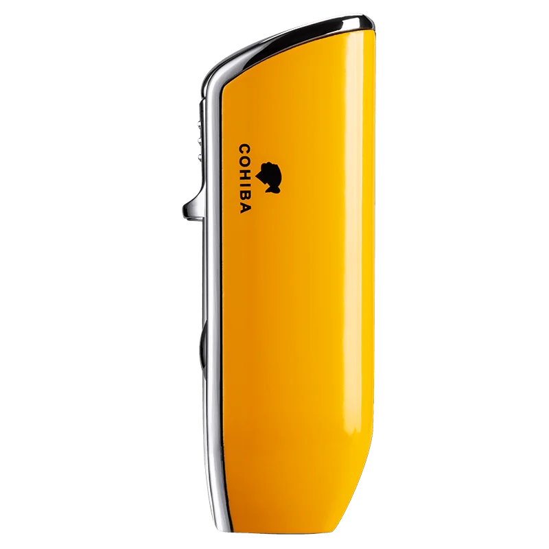 COHIBA ветрозащитная 3 фонарь Jet Flame бутан Газовая металлическая зажигалка с сигары резак подарочный набор CL-TZ009a