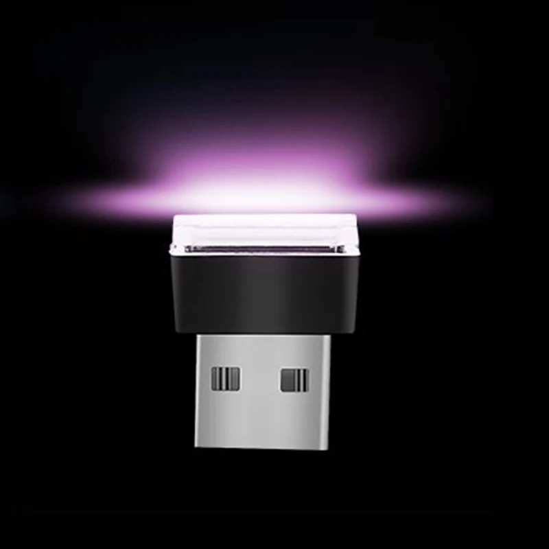 USB светодиодный ночной Светильник для салона автомобиля, нижняя лампа для Volkswagen Skoda Octavia Fabia Rapid Superb Yeti Roomster - Название цвета: Фиолетовый