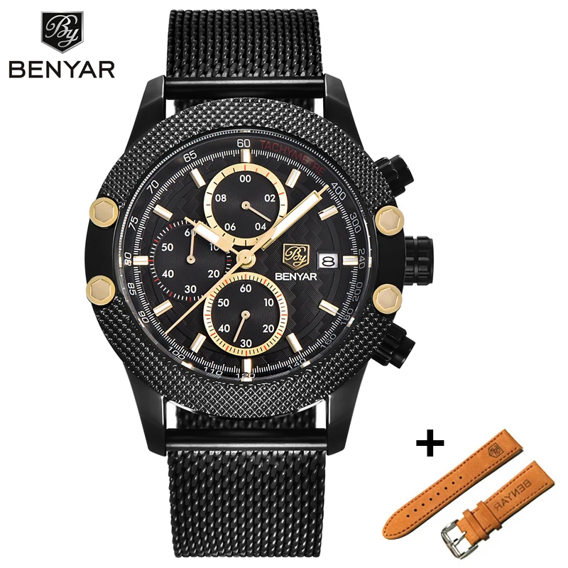 

BENYAR Montre Homme Set Brand Watches Reloj Hombre Men Sport Chronograph Fashion Waterproof Quartz Watch Men Relogio Masculino