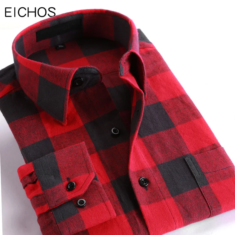 

Mens Shirts Casual Slim Fit 2021 Fashion Flannel Plaid Shirt Men Autumn Long Sleeve Soft Comfort Cotton Shirt Quality Clothes