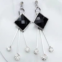 new square korean earrings for woman square triangle earrings for office girls metal geometric earring perrty jewelry