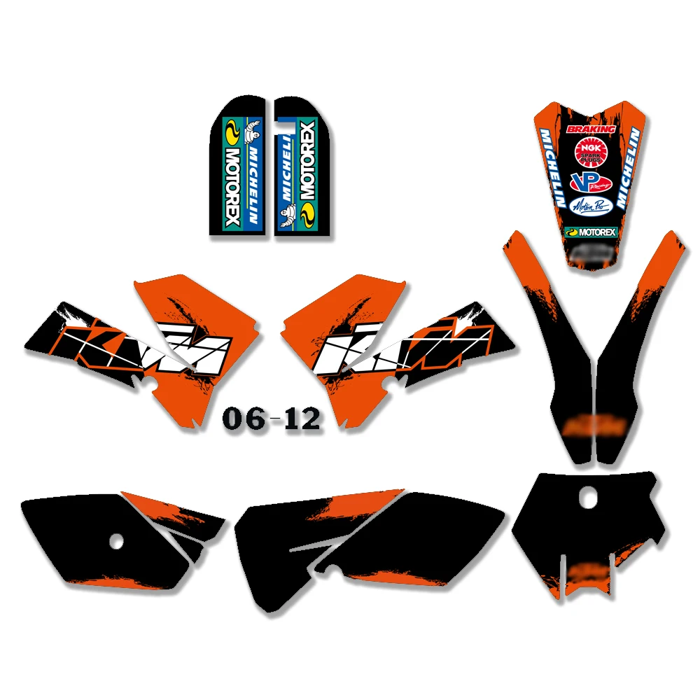 Команда графика фоны наклейки Наборы подходит для KTM SX85 85 SX 2003 2004 2005 2006 2007 2008 2009 2010 2011 2012