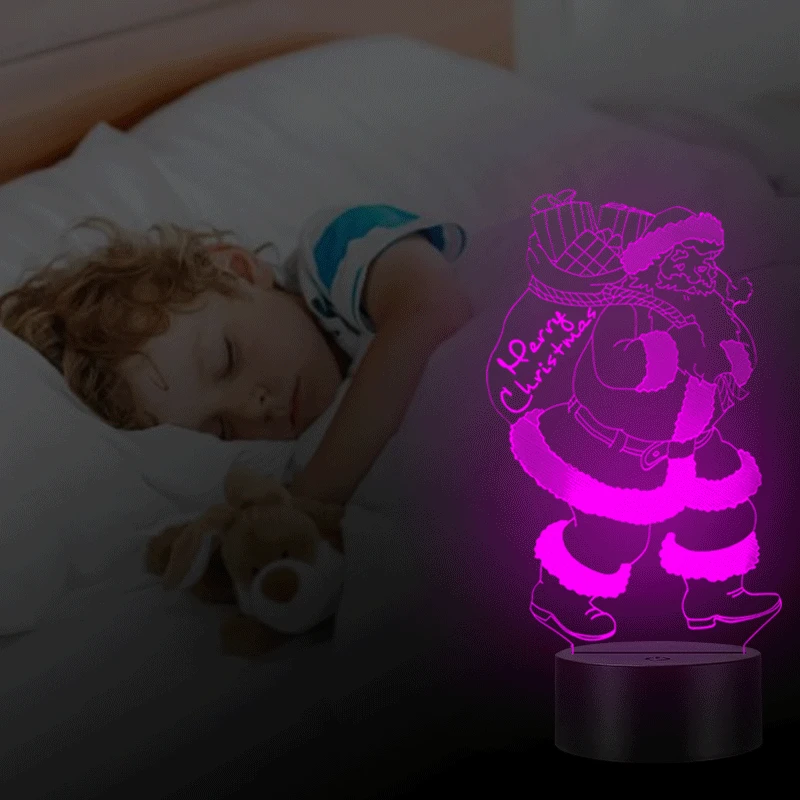 3D светильник VCity с Санта Клаусом светодиодный USB RGB прикроватное украшение