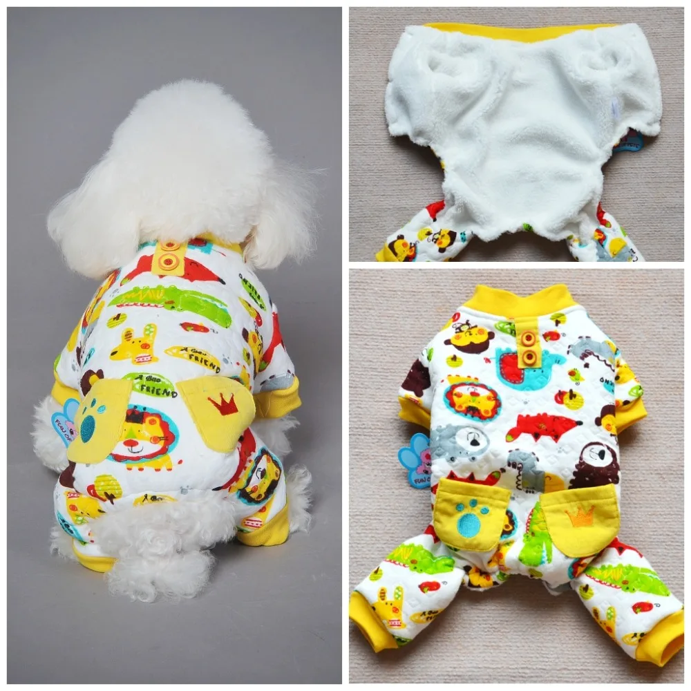 Зимняя одежда для собак пижамы маленьких одинаковая Пижама кошек XS S M L